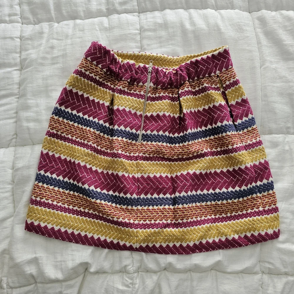 Anthropologie X Morgan Carper High Waist Embroidered Skirt XL
